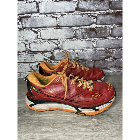 Hoka One Vibram Mafate Speed 2 Red Synthetic Running Shoes Men 9.5M US/43 1/3EU - Picture 8 of 16